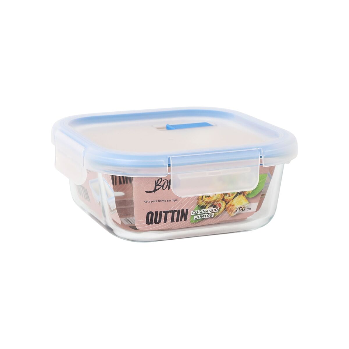 Hermetic Lunch Box Quttin Boho Transparent 750 ml (6 Units)