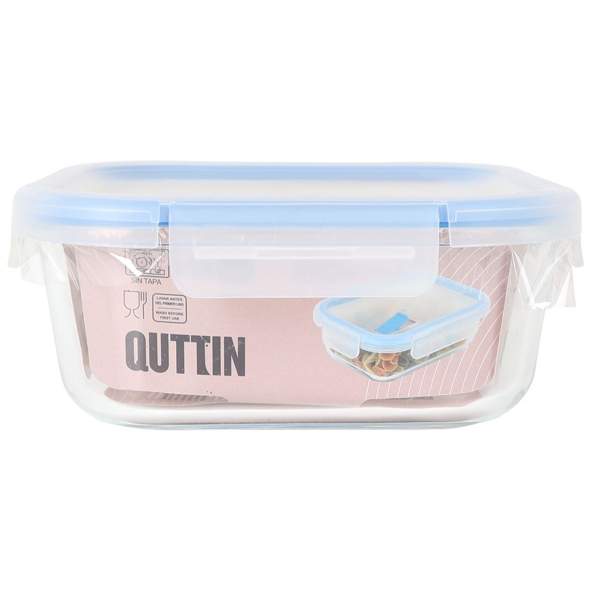 Hermetic Lunch Box Quttin Boho Transparent 1,1 L (6 Units)