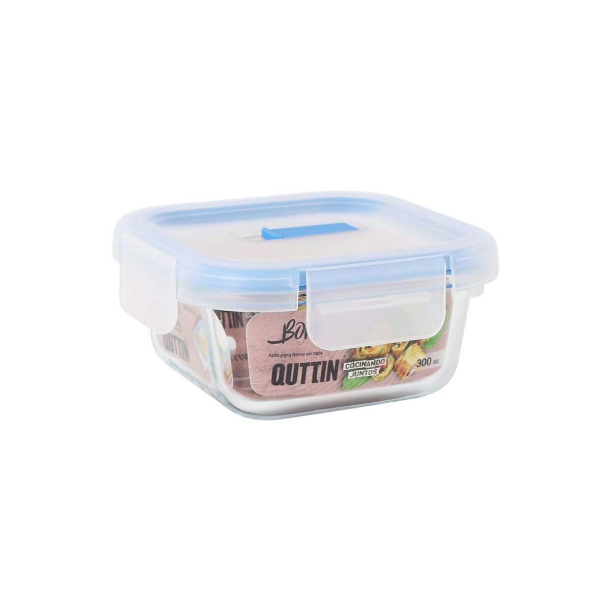 Hermetic Lunch Box Quttin Boho Transparent 0,3 L (12 Units)
