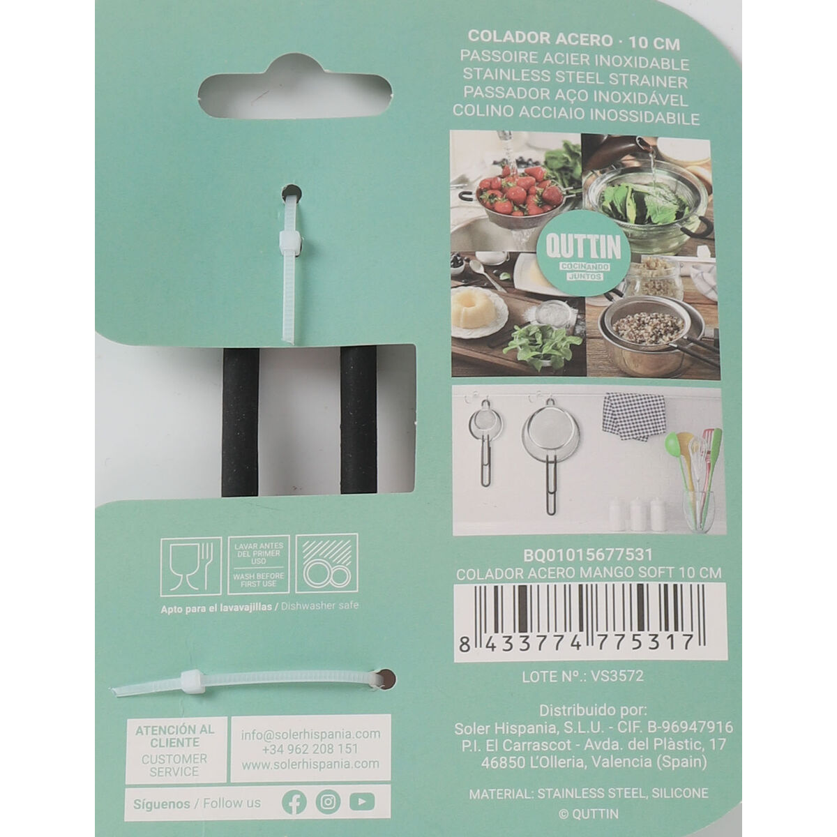 Strainer Quttin Steel 10 cm (24 Units)