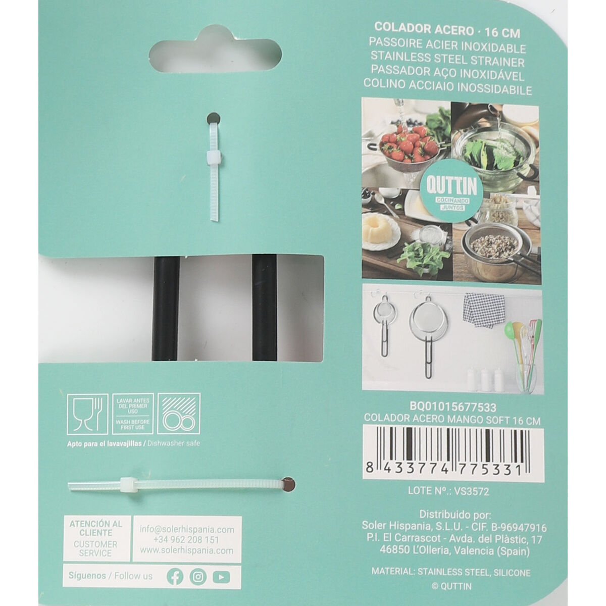Strainer Quttin Steel 16 cm (18 Units)