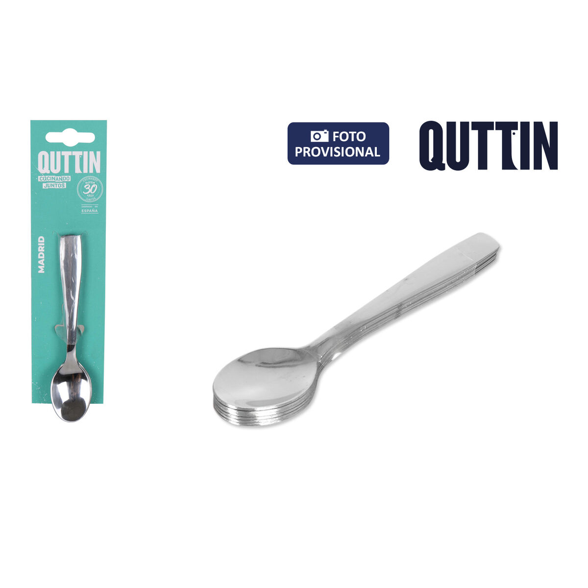 Dessert spoon Quttin Madrid 13 x 2,7 x 1 cm 6 Pieces (12 Units)