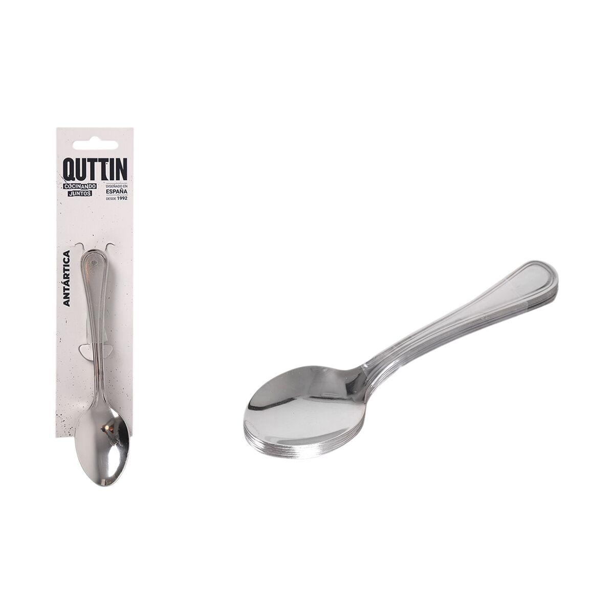 Dessert spoon Quttin Antartica 1,5 mm 6 Pieces (12 Units)