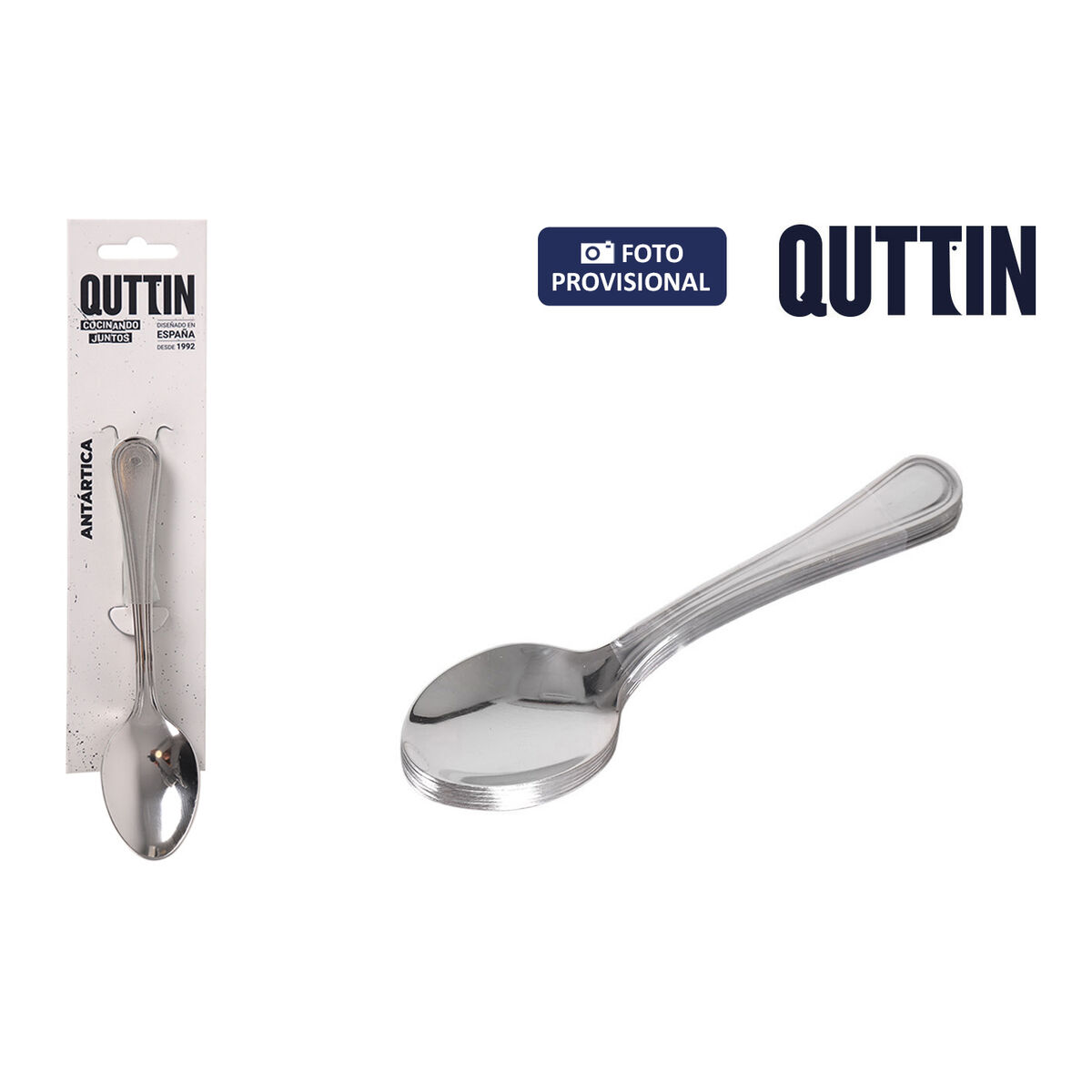 Dessert spoon Quttin Antartica 1,5 mm 6 Pieces (12 Units)