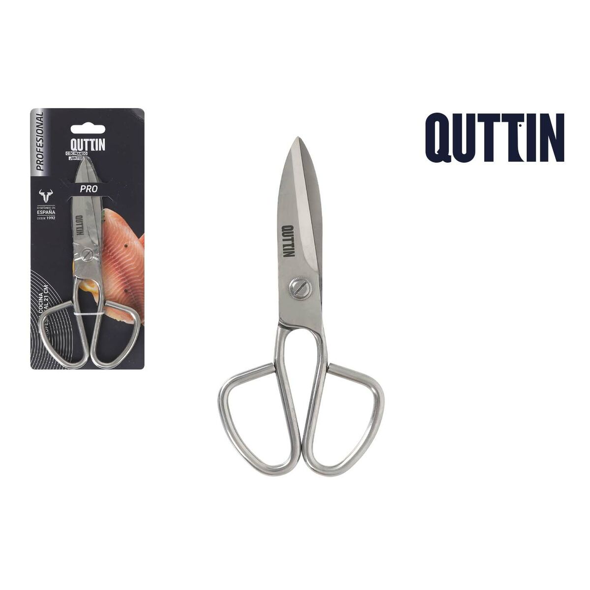 Kitchen Scissors Quttin Pro 21 cm (6 Units)