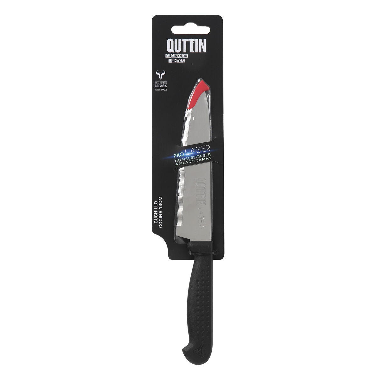 Kitchen Knife Quttin Laser Black Silver 28 x 6 x 1,3 cm (36 Units)