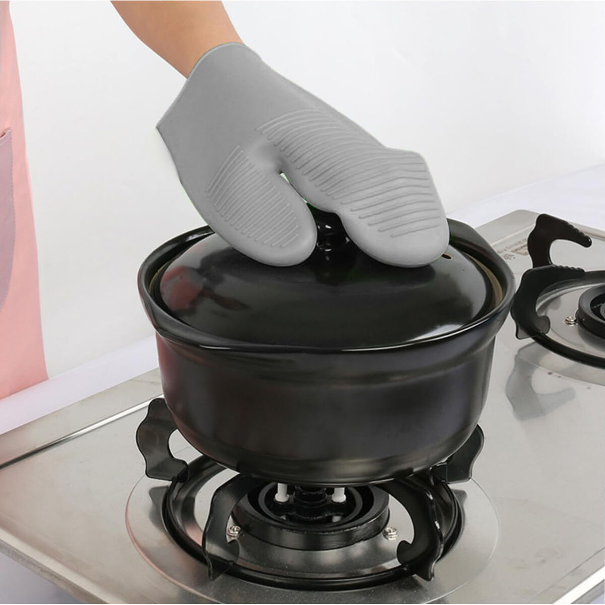 Oven Mitt Quttin Silicone 22 x 18 cm (24 Units)
