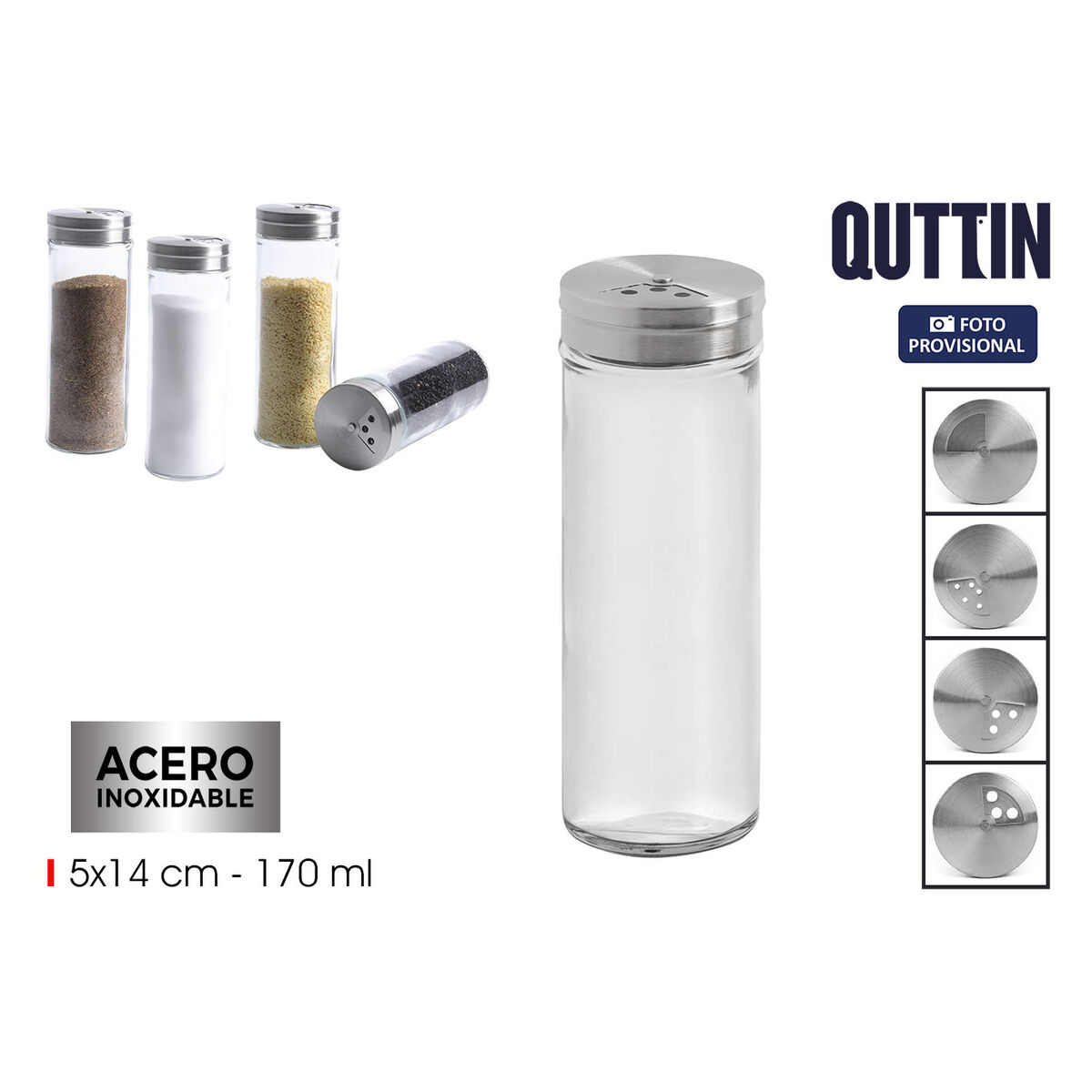Spice Rack Quttin 170 ml 5 x 5 x 14 cm (24 Units)