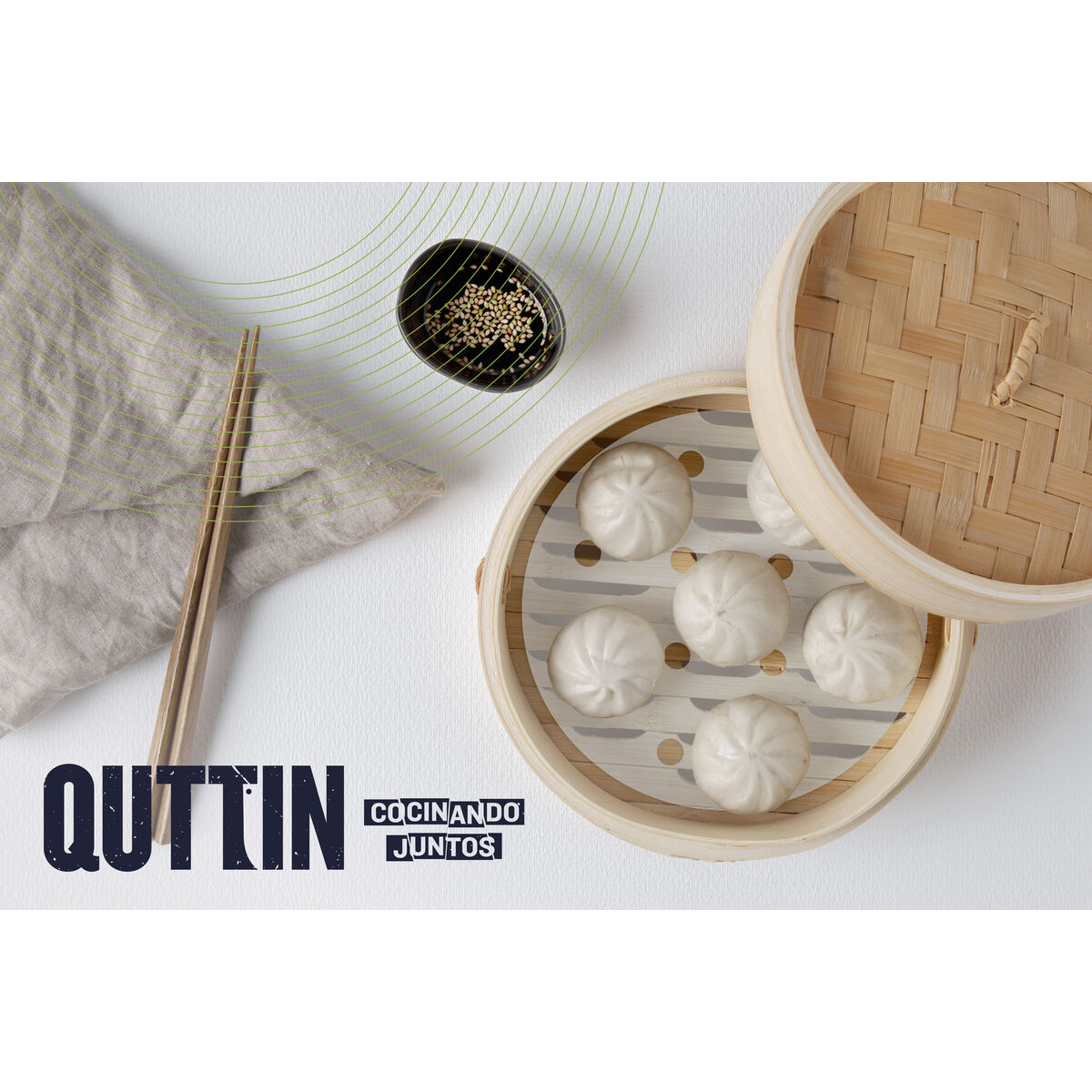 Food Steamer Quttin Bamboo 20 x 8,5 cm (12 Units)