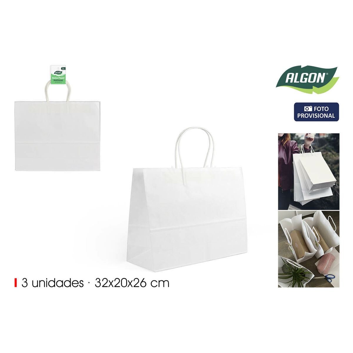 Reusable Food Bag Algon White 3 Pieces (24 Units)