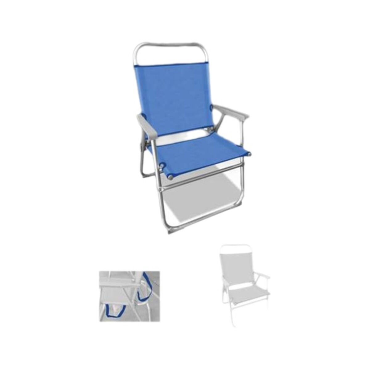 Beach Chair Blue Grey 87 x 56 cm 88 x 56 cm Beach Chair Blue Grey 87 x 56 cm 88 x 56 cm