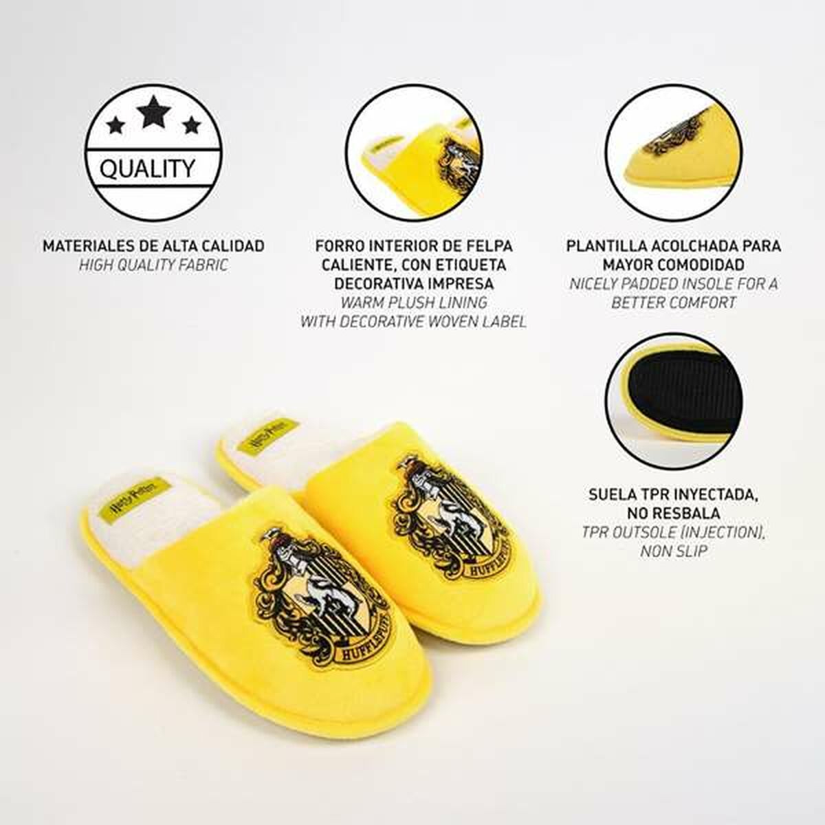 House Slippers Harry Potter Hufflepuff  Yellow
