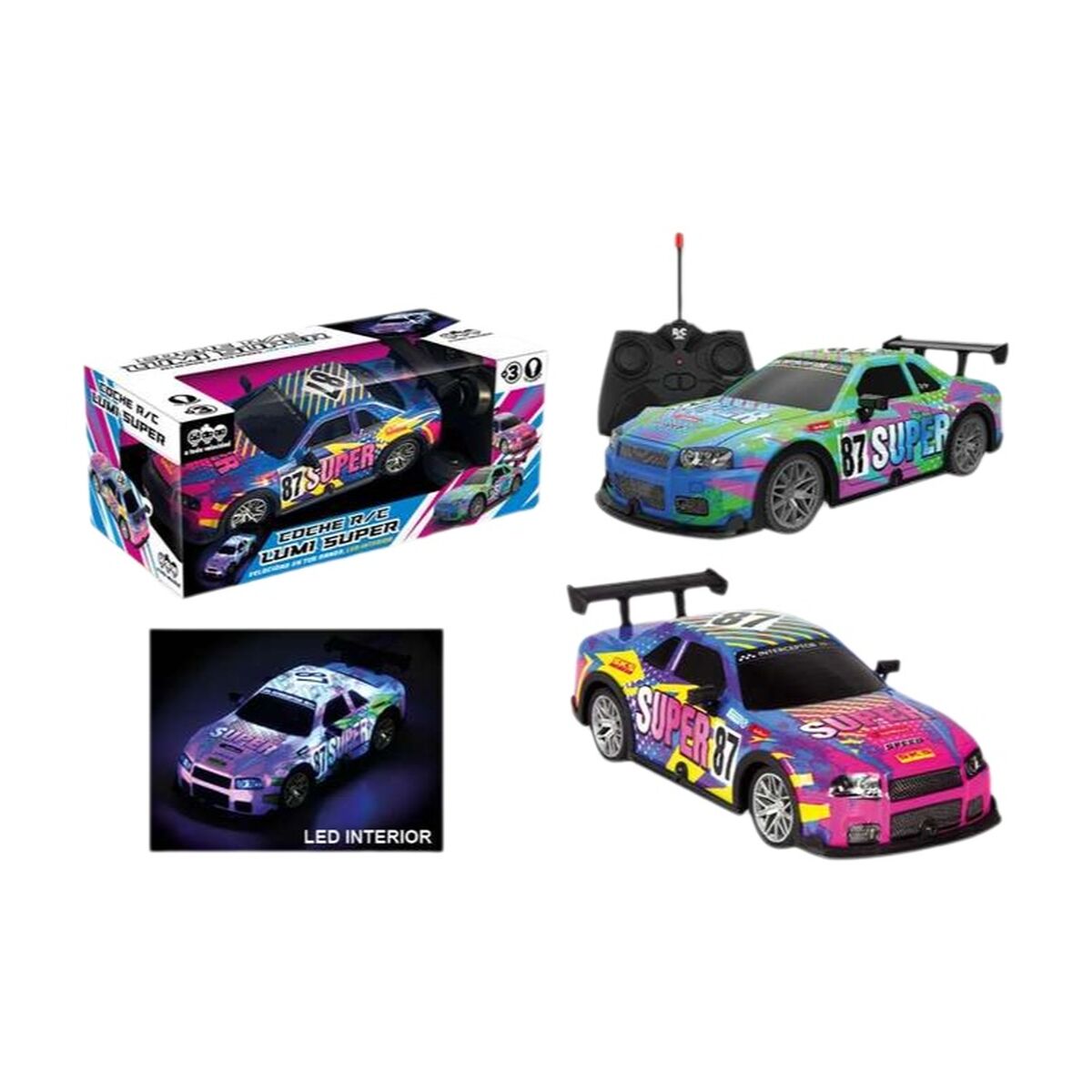 Remote-Controlled Car Lumi Blue Green 1:22 20 x 8 x 6 cm Remote-Controlled Car Lumi Blue Green 1:22 20 x 8 x 6 cm
