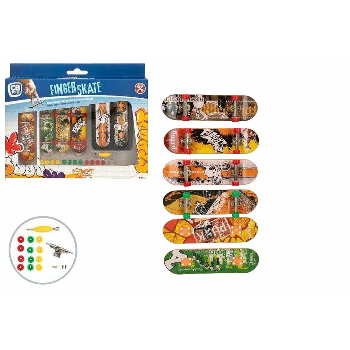 Finger skateboard set Colorbaby 10 x 3 cm 24 Pieces Finger skateboard set Colorbaby 10 x 3 cm 24 Pieces