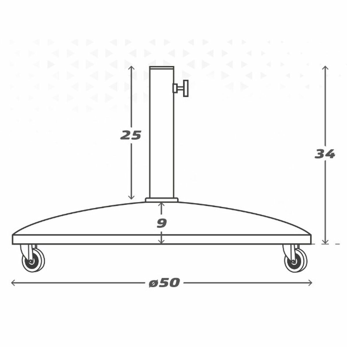 Base for beach umbrella Aktive Black 25 kg With wheels
