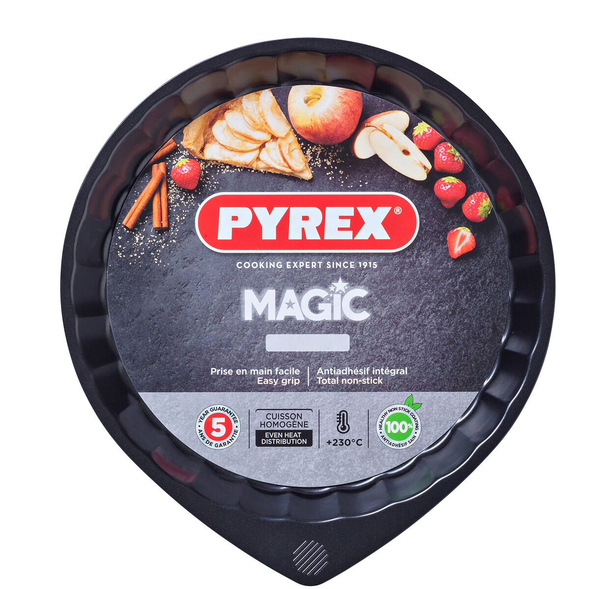 Cake Mould Pyrex Magic Black Metal Flat Circular Ã 30 cm 6 Units