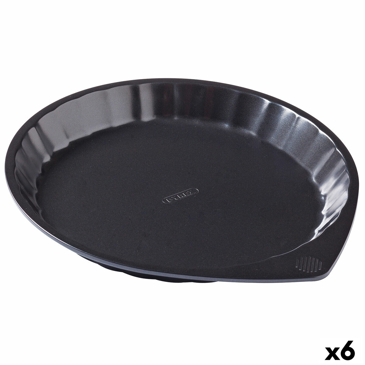 Cake Mould Pyrex Magic Black Metal Flat Circular Ã 30 cm 6 Units