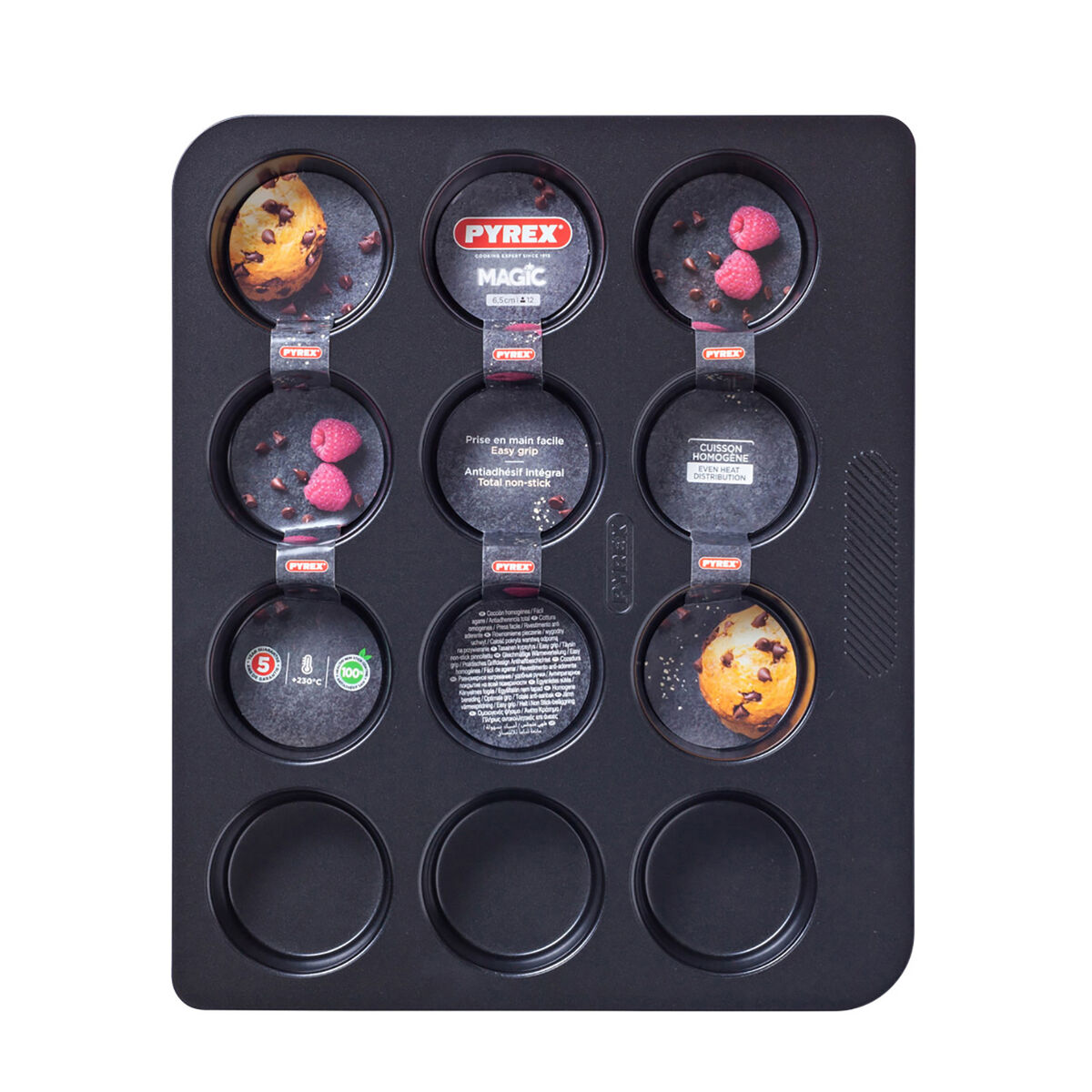 Muffin Tray Pyrex Magic Black 31 x 26 x 4 cm (6 Units)