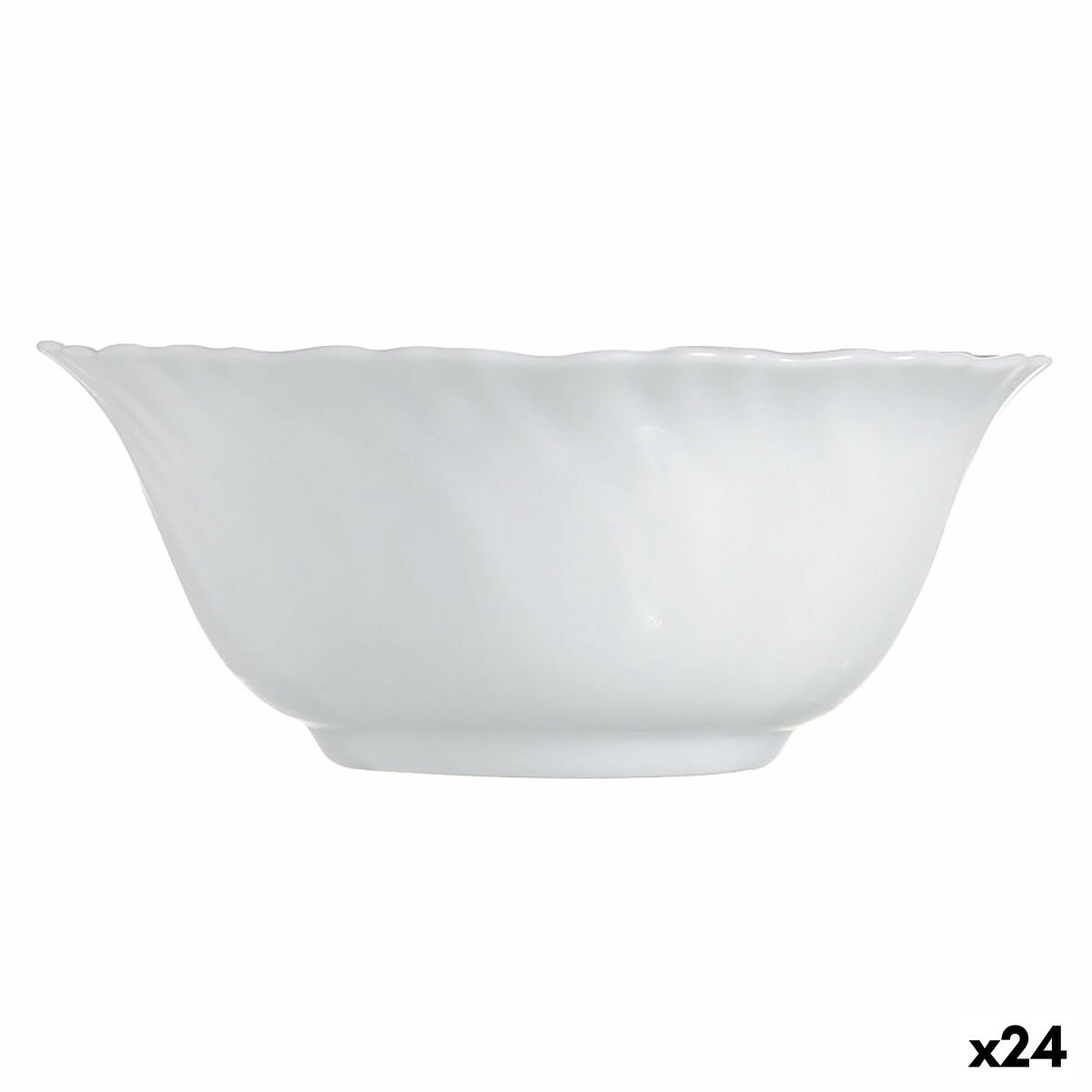 Salad Bowl Luminarc Feston White Glass 12 cm (24 Units)