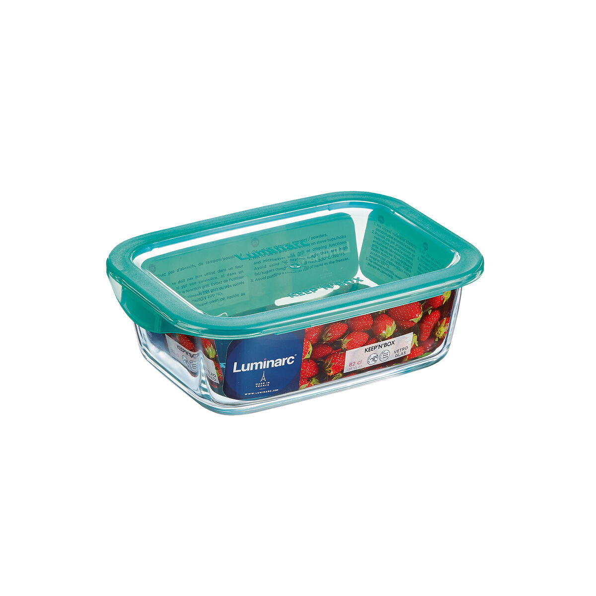 Rectangular Lunchbox with Lid Luminarc Keep’n Lagon Turquoise 1,97 l 22 x 15,6 x 7,2 cm Glass (6 Units)
