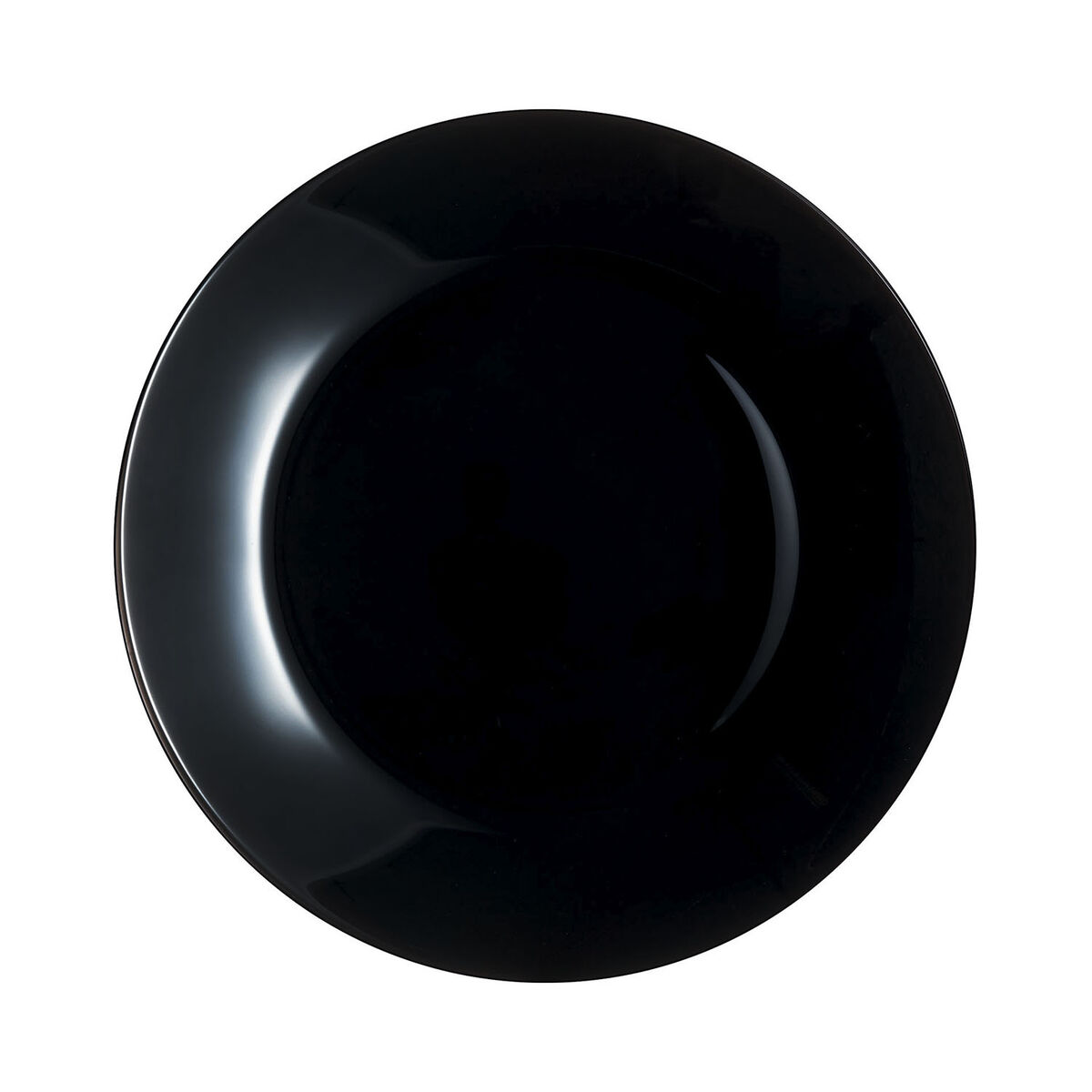 Flat Plate Luminarc Zelie Negro Black Glass Ø 25 cm (12 Units)