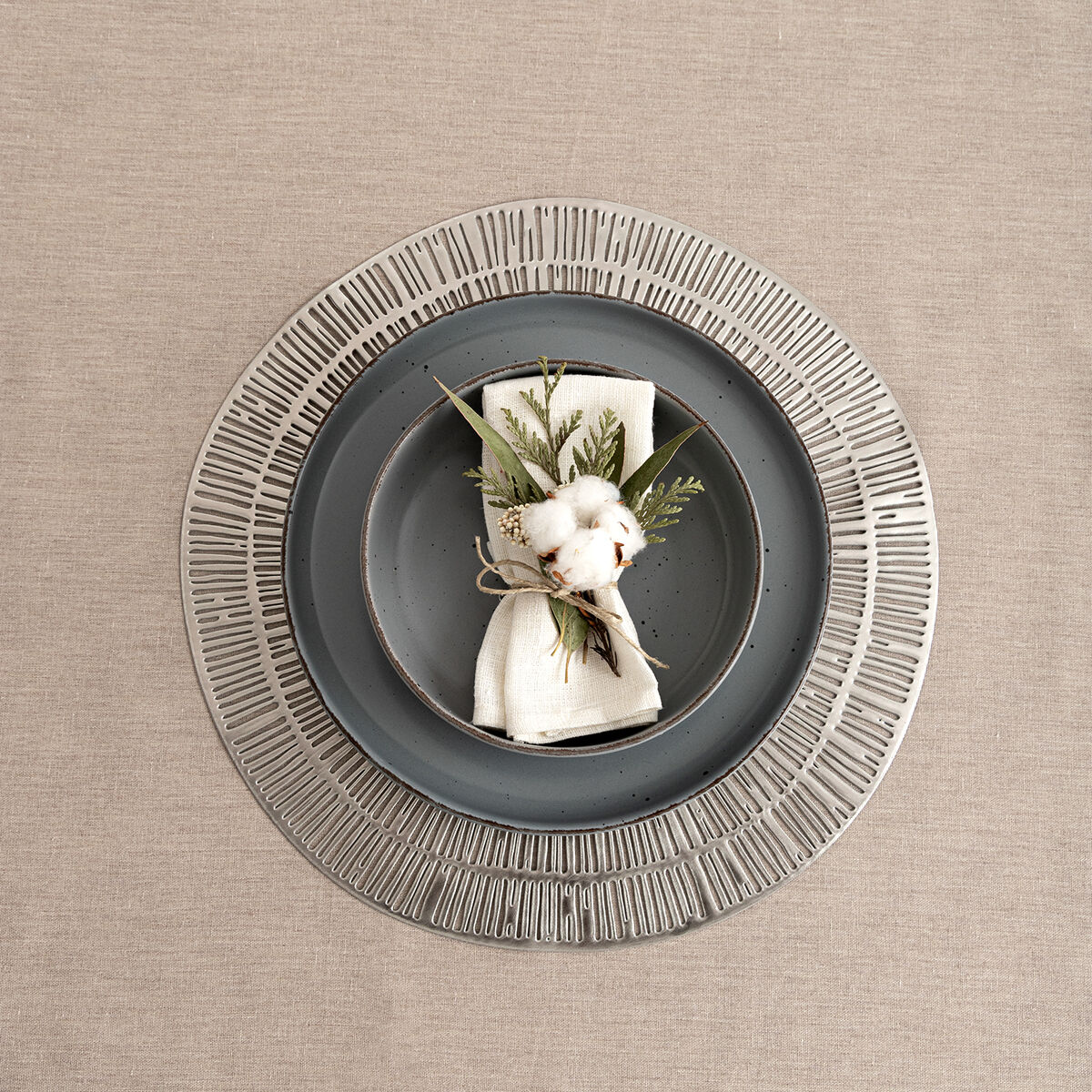 Dessert dish Quid Duna Grey Ceramic 20 x 2,5 cm (12 Units)