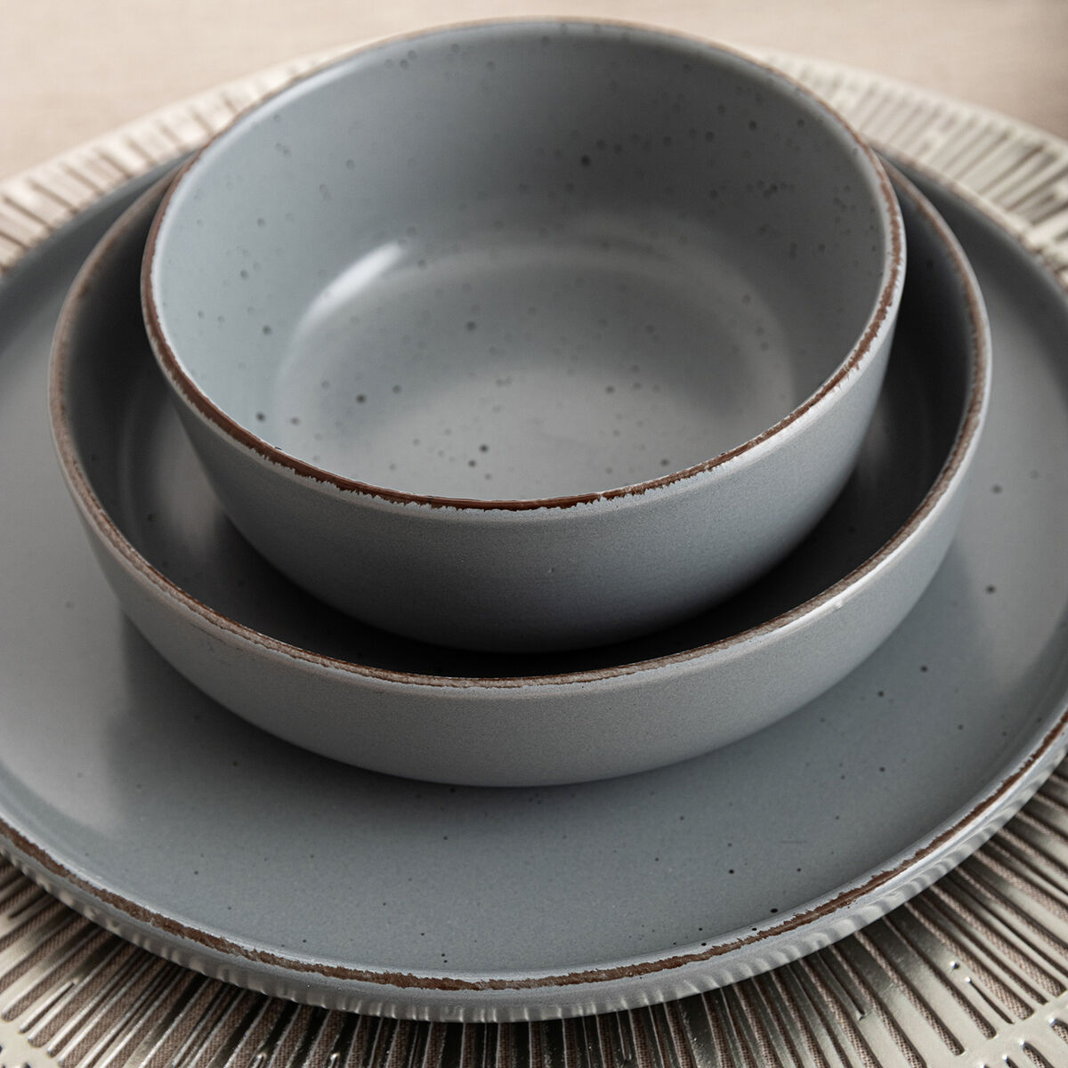 Snack Bowl Quid Duna Grey Ceramic 15 x 15 cm (12 Units)