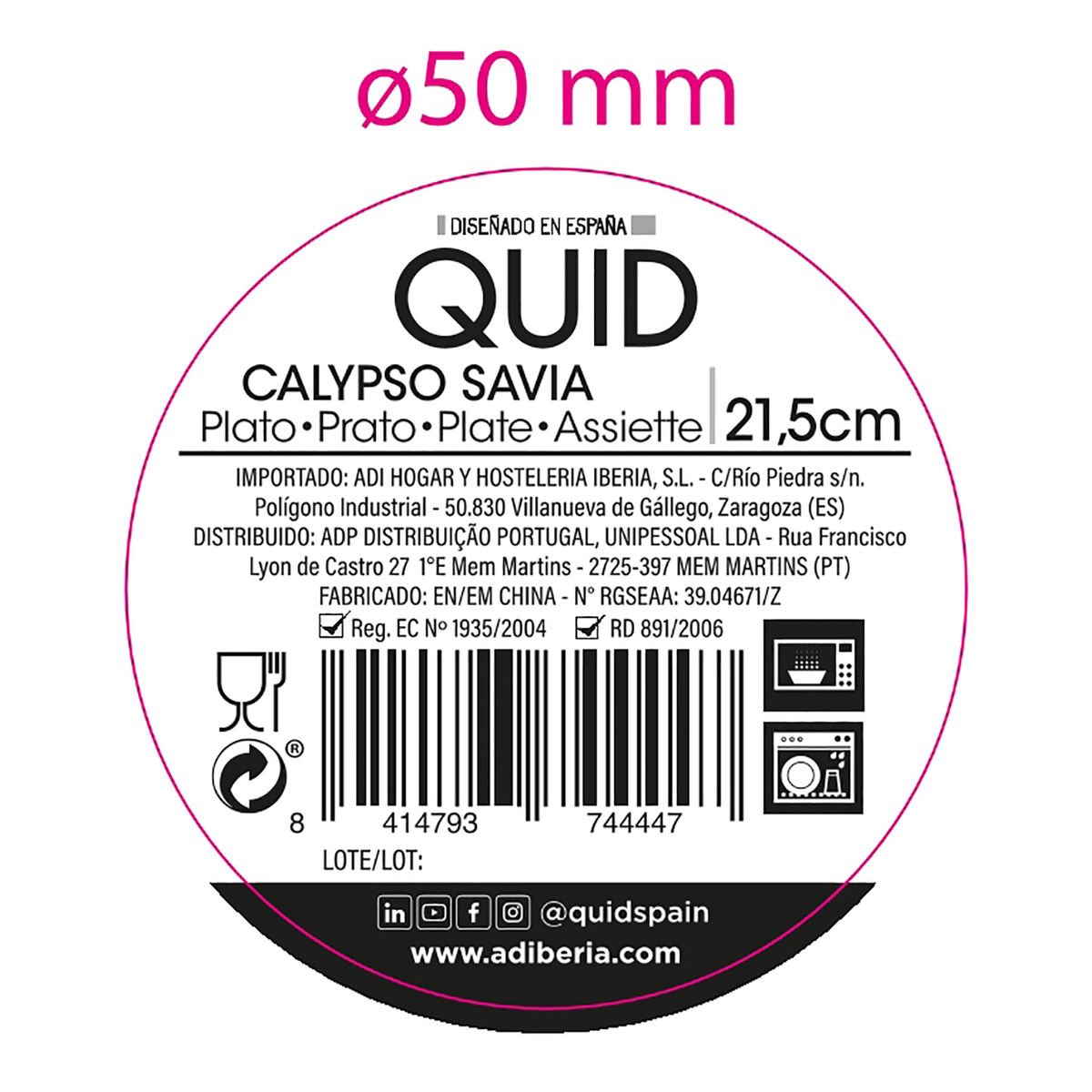 Deep Plate Quid Calypso Green Ceramic  21,5 cm (12 Units)