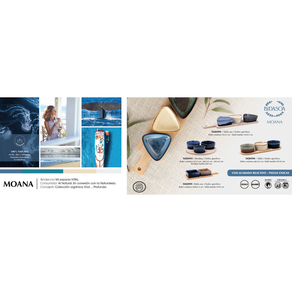 Appetizer Set Bidasoa Moana Multicolour Ceramic 29 x 10 x 4,5 cm 4 Pieces (12 Units)