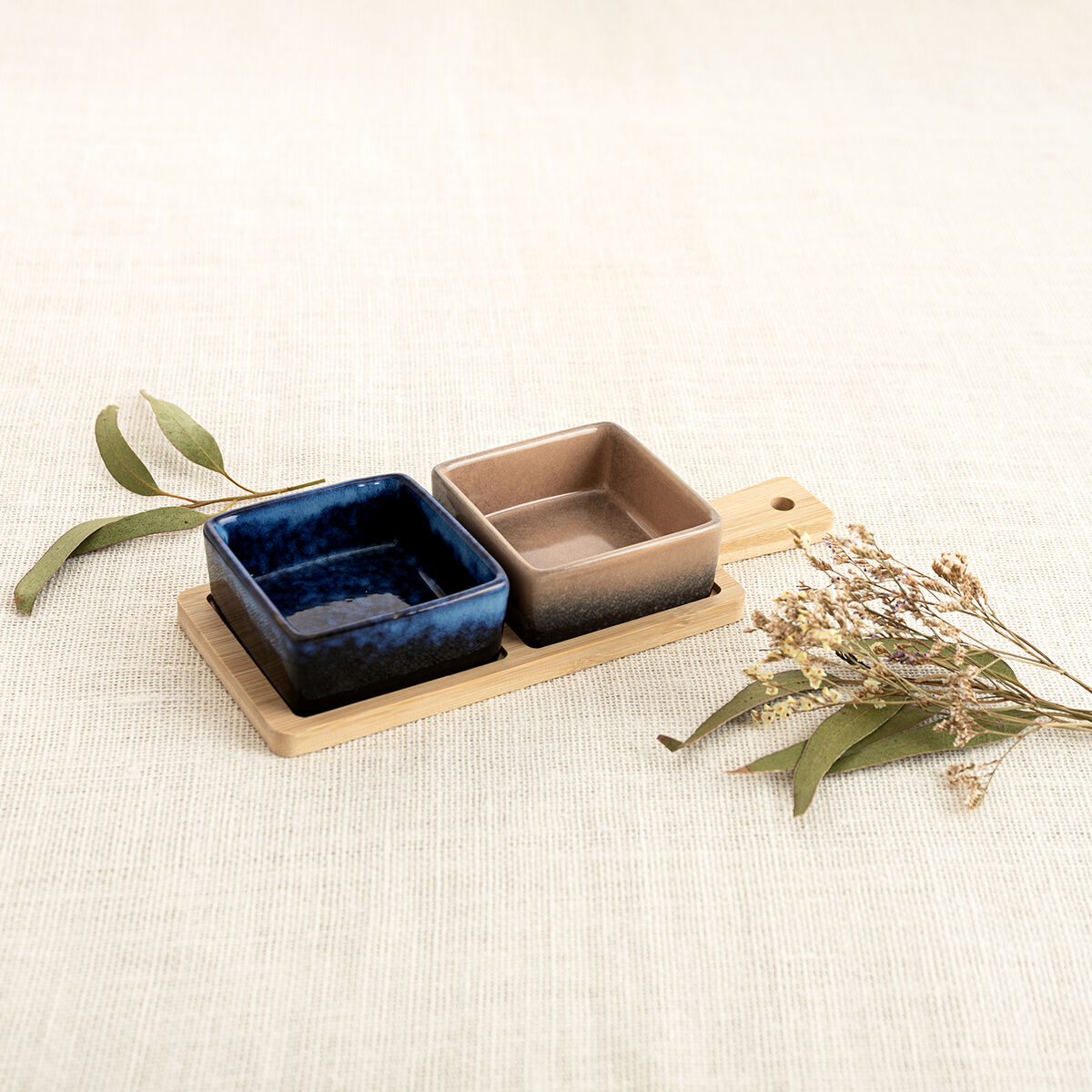 Appetizer Set Bidasoa Moana Multicolour Ceramic 25 x 9,5 x 4,5 cm 3 Pieces (12 Units)