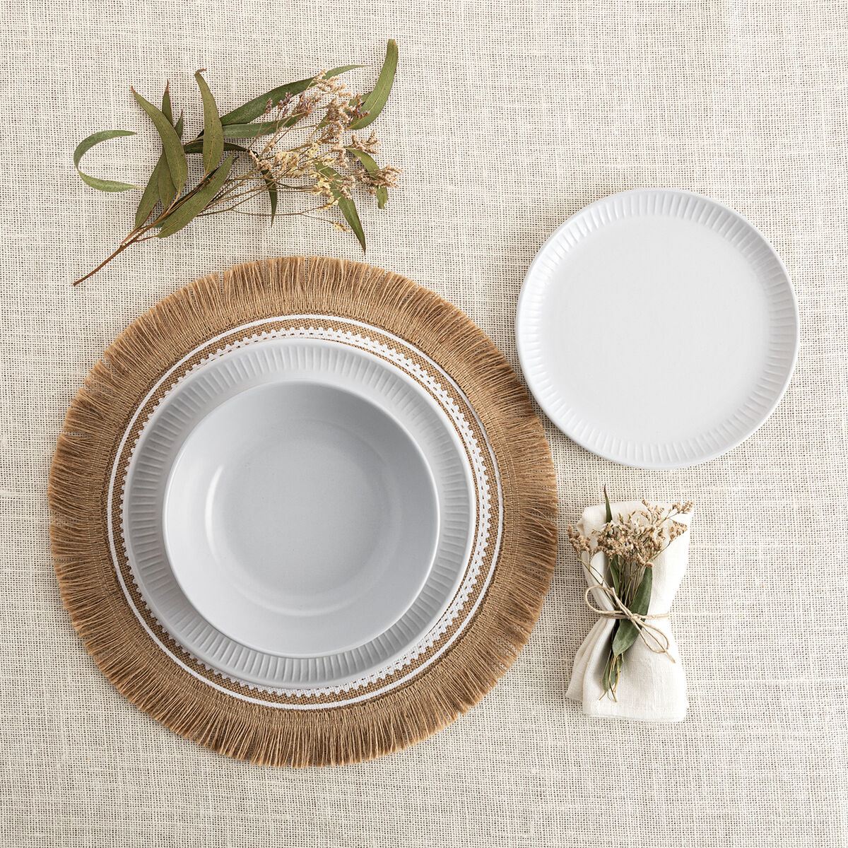 Deep Plate Bidasoa Moana Grey Ceramic  20 cm (12 Units)