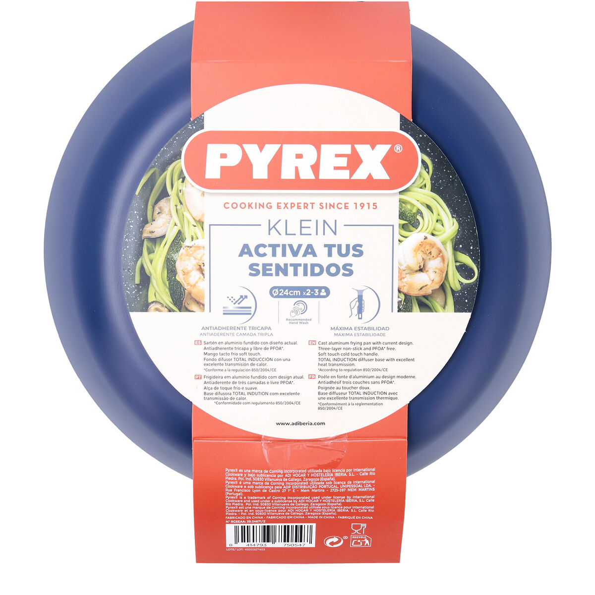 Pan Pyrex Klein Blue Metal  24 cm (6 Units)