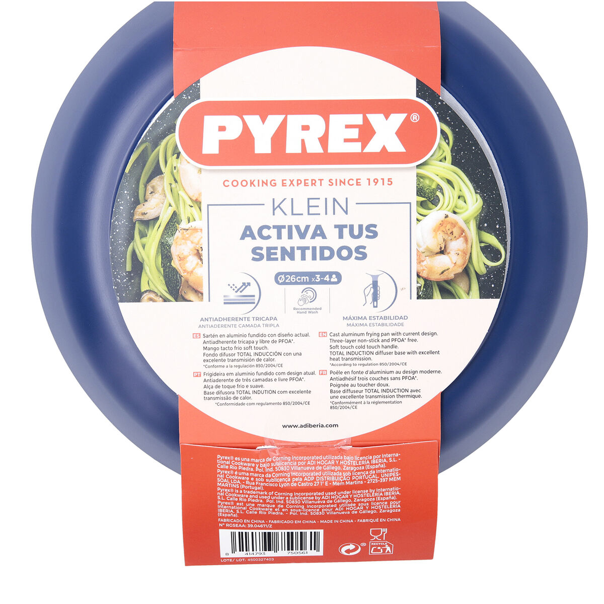 Pan Pyrex Klein Blue Metal  26 cm (6 Units)