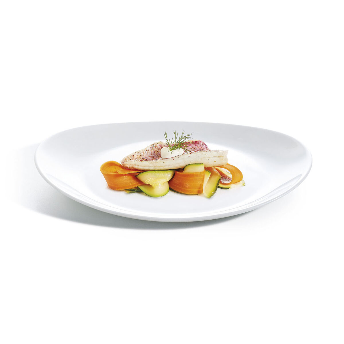 Flat Plate Luminarc Friends Time White Glass 30 x 26 cm (12 Units)