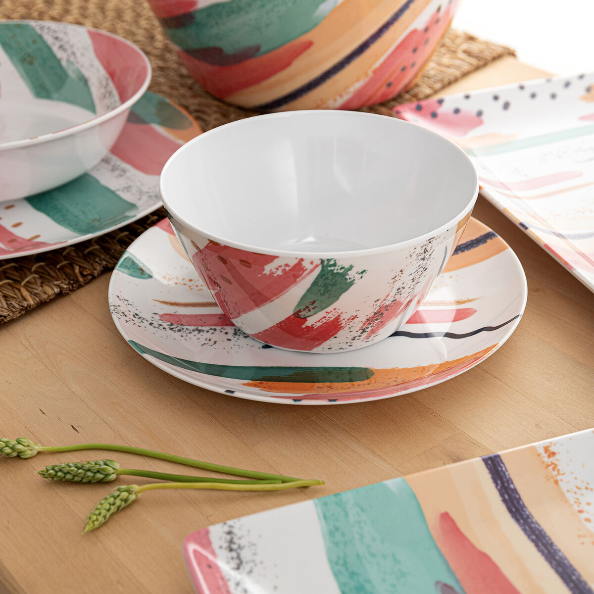 Dessert dish Quid Acuarela White Bioplastic  20 cm (12 Units)