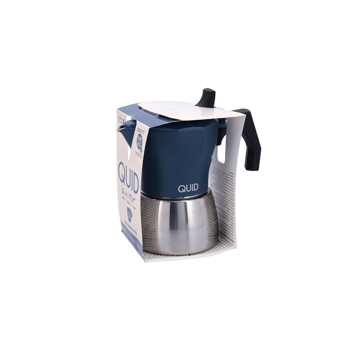 Italian Coffee Pot Quid Baltic White Metal 3 Cups (6 Units)