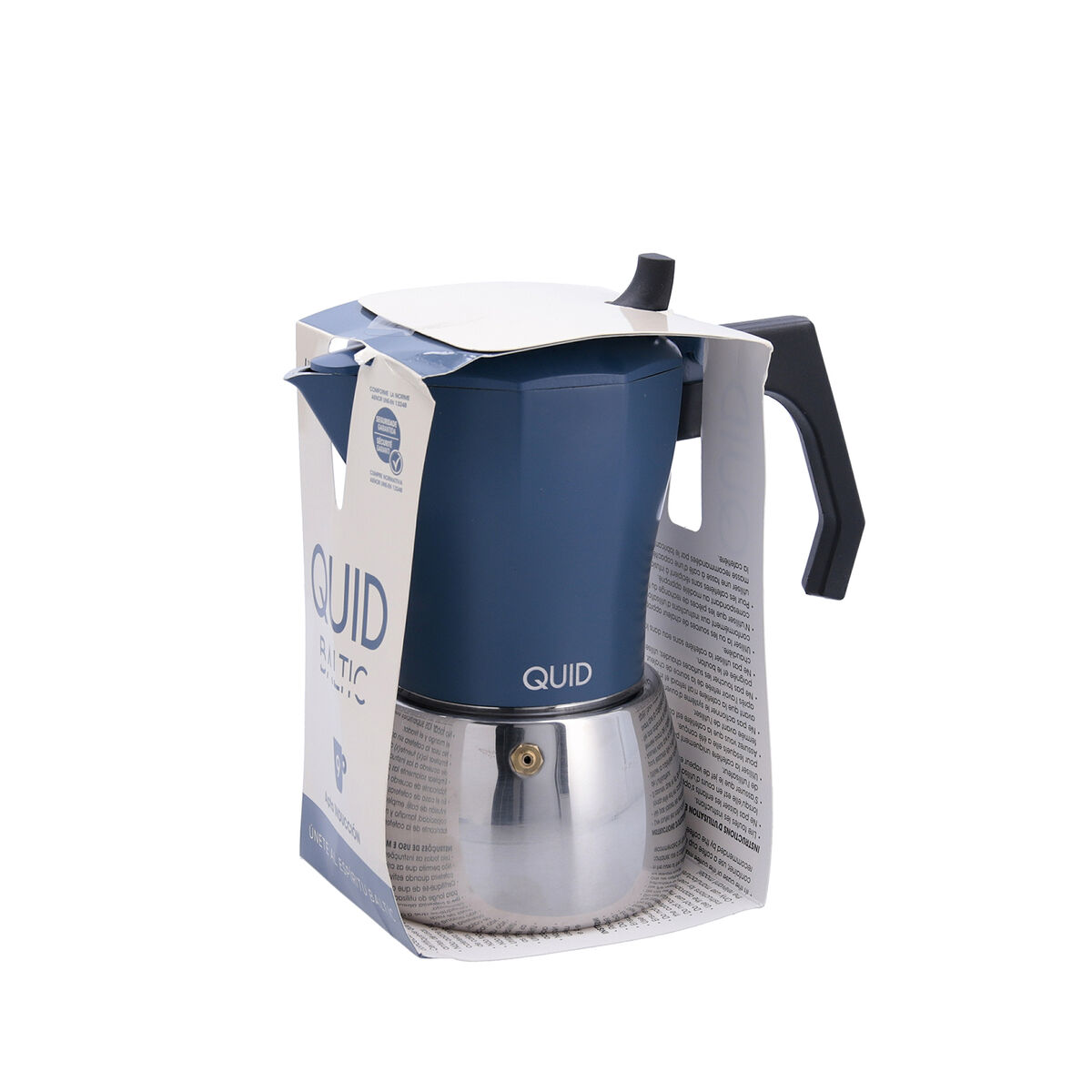 Italian Coffee Pot Quid Baltic White Metal 9 Cups (6 Units)