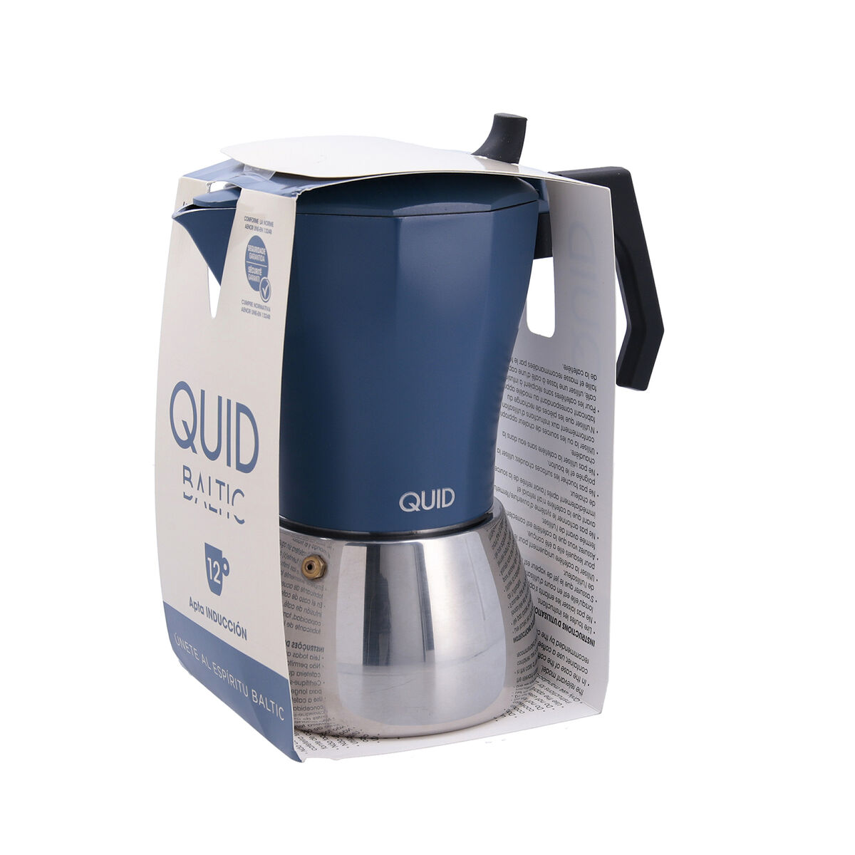 Italian Coffee Pot Quid Baltic White Metal 12 Cups (6 Units)
