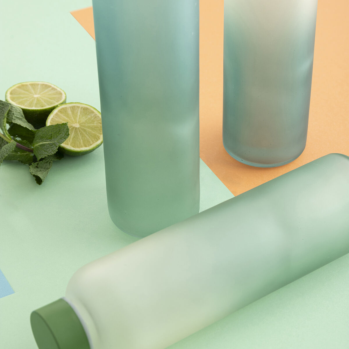 Water bottle Quid Quidate Green Glass 600 ml (12 Units)