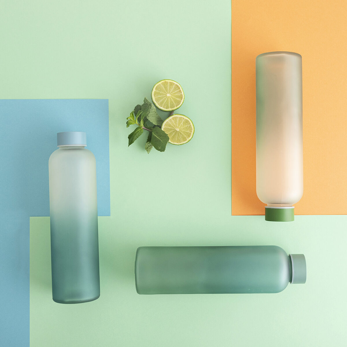 Water bottle Quid Quidate Blue Glass 600 ml (12 Units)