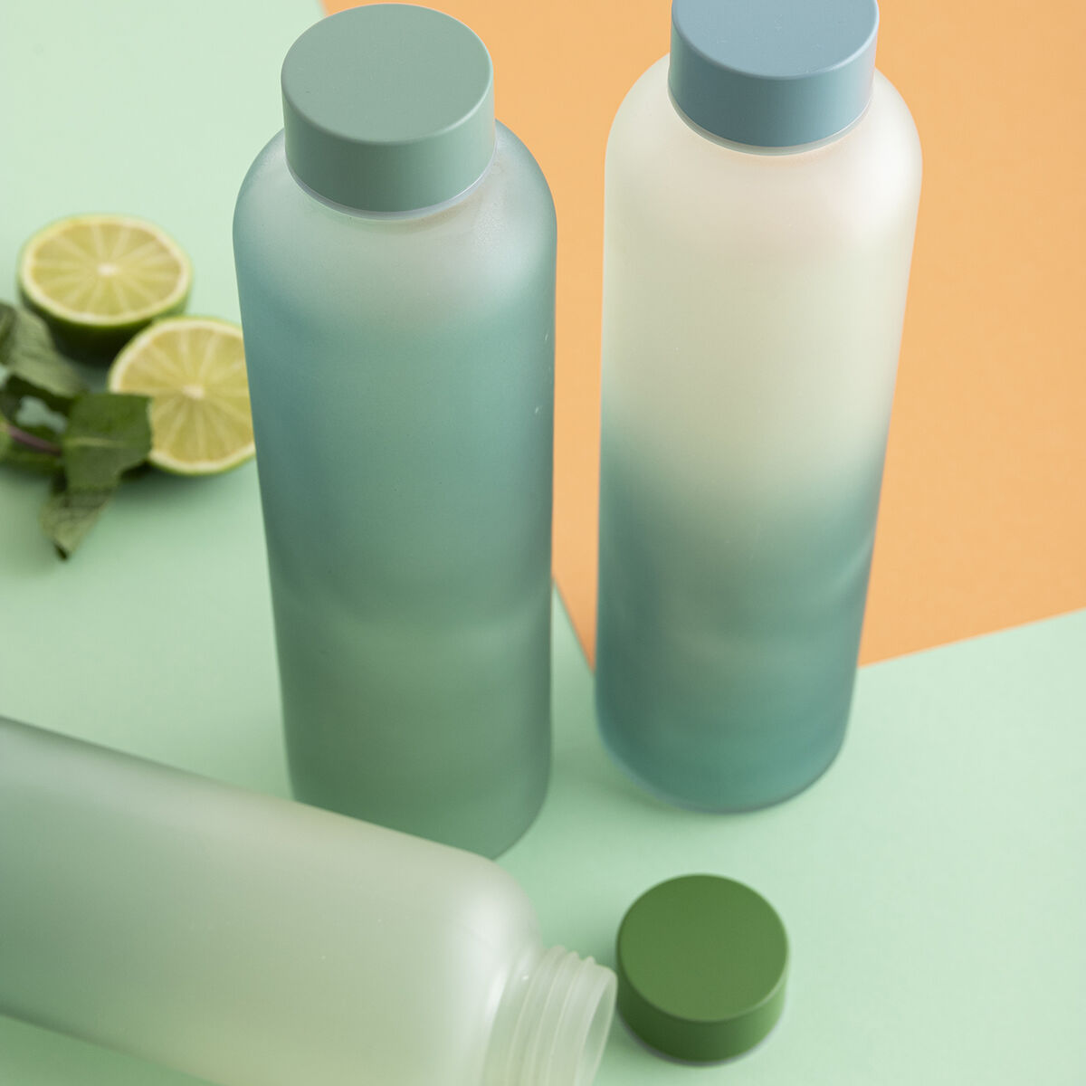 Water bottle Quid Quidate Blue Glass 600 ml (12 Units)