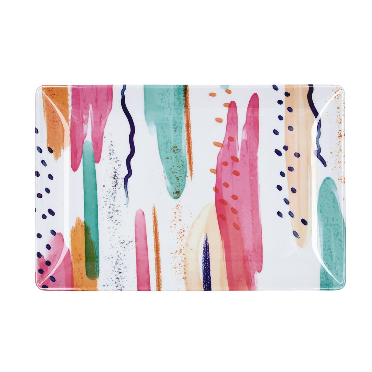 Snack tray Quid Acuarela Pink 30 x 20 x 2 cm (12 Units)