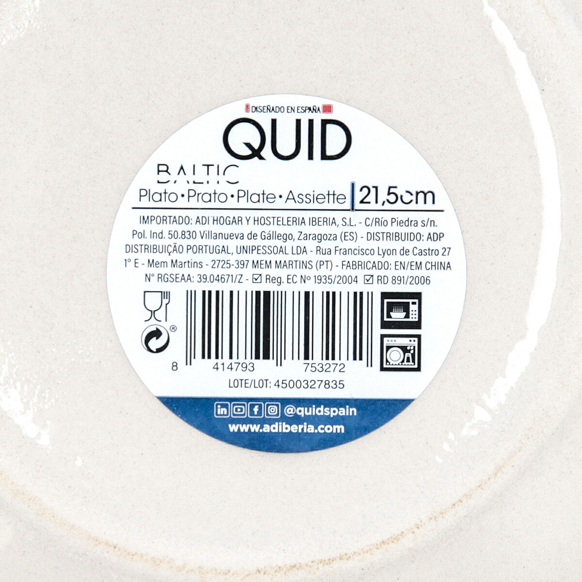 Deep Plate Quid Baltic Beige Ceramic  21,5 cm (12 Units)