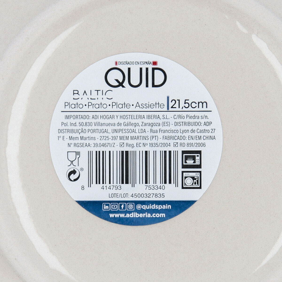 Deep Plate Quid Baltic Beige Ceramic  21,5 cm (12 Units)