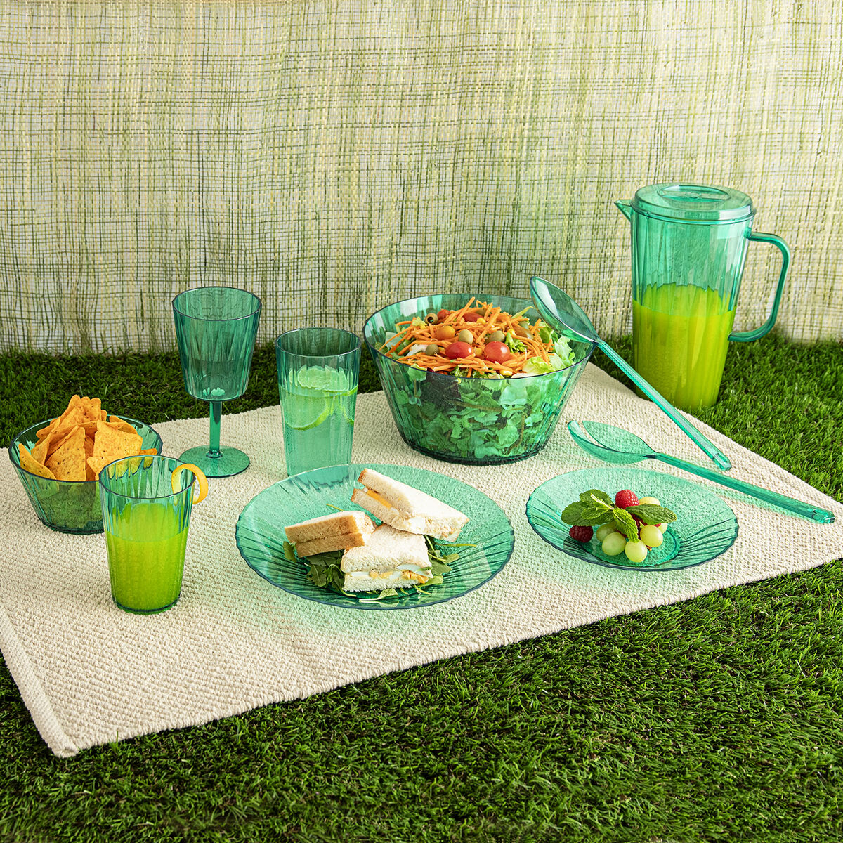 Flat Plate Quid Iris Green Plastic  19 cm (12 Units)