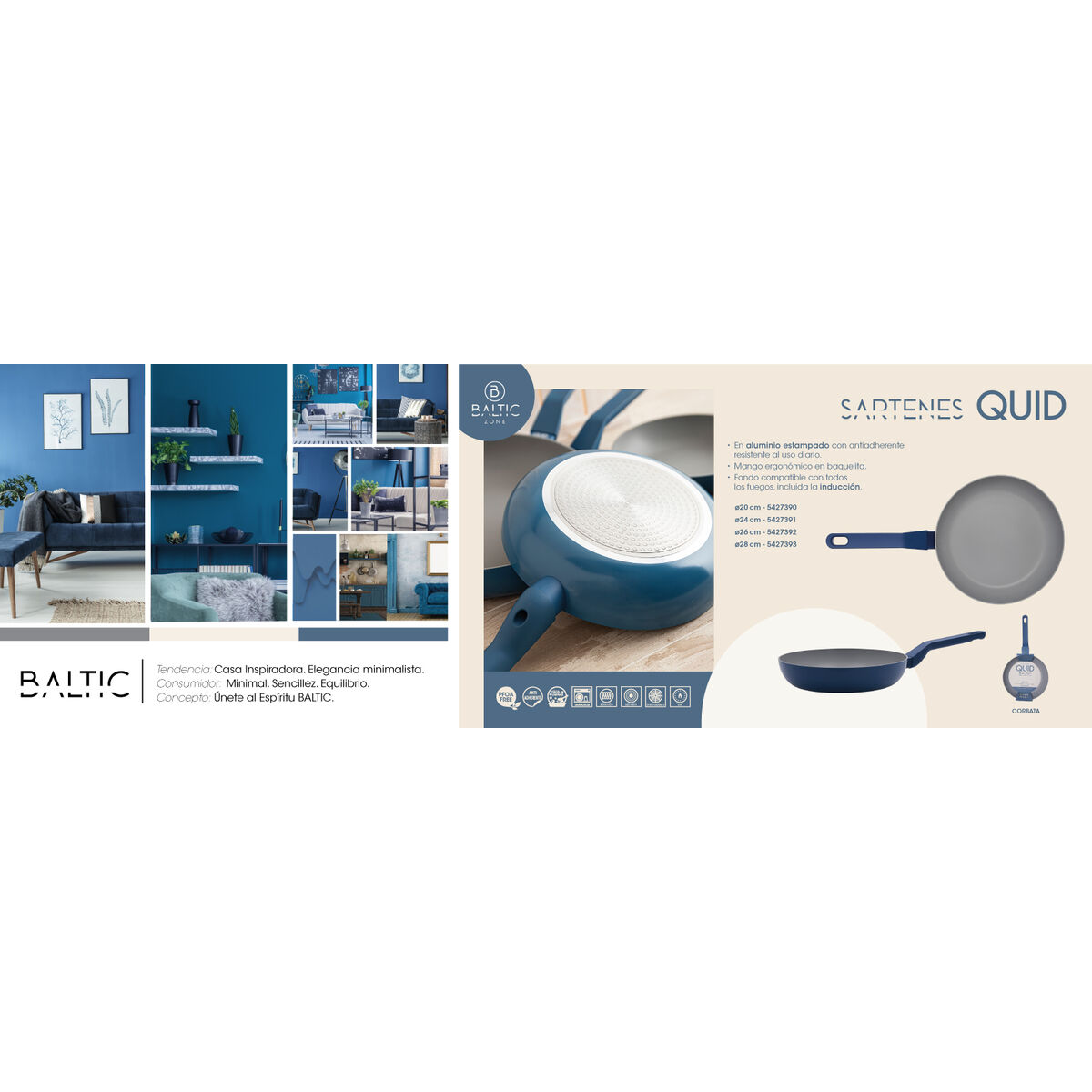 Pan Quid Baltic White Metal  24 cm (5 Units)