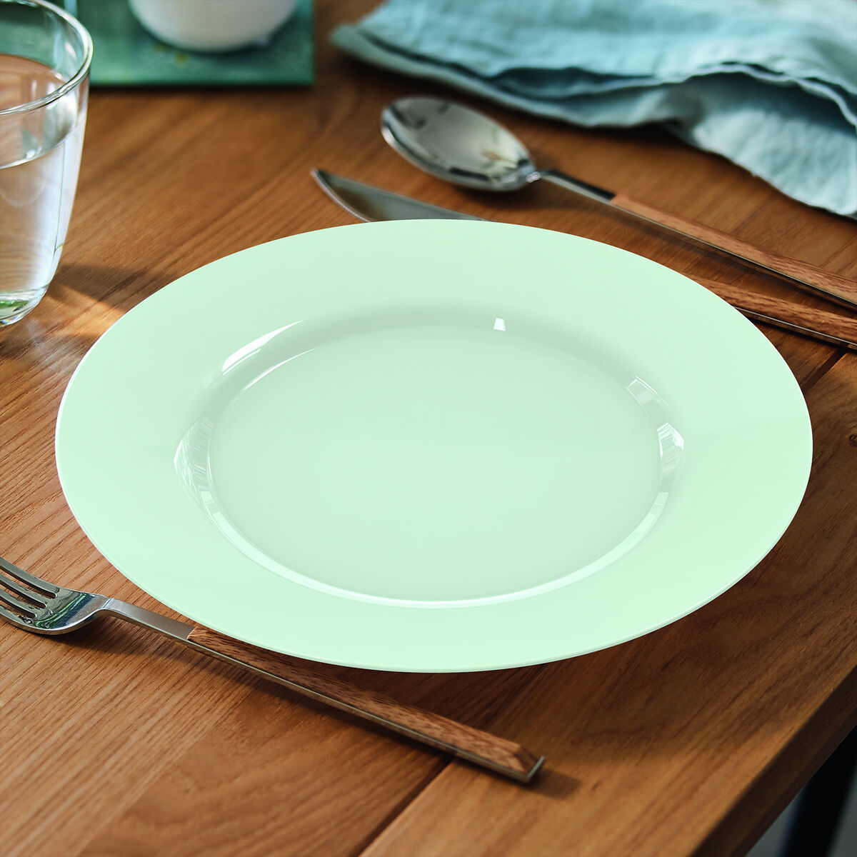 Flat Plate Luminarc Plumi Paradise Ver Green Glass  2,24 cm (24 Units)