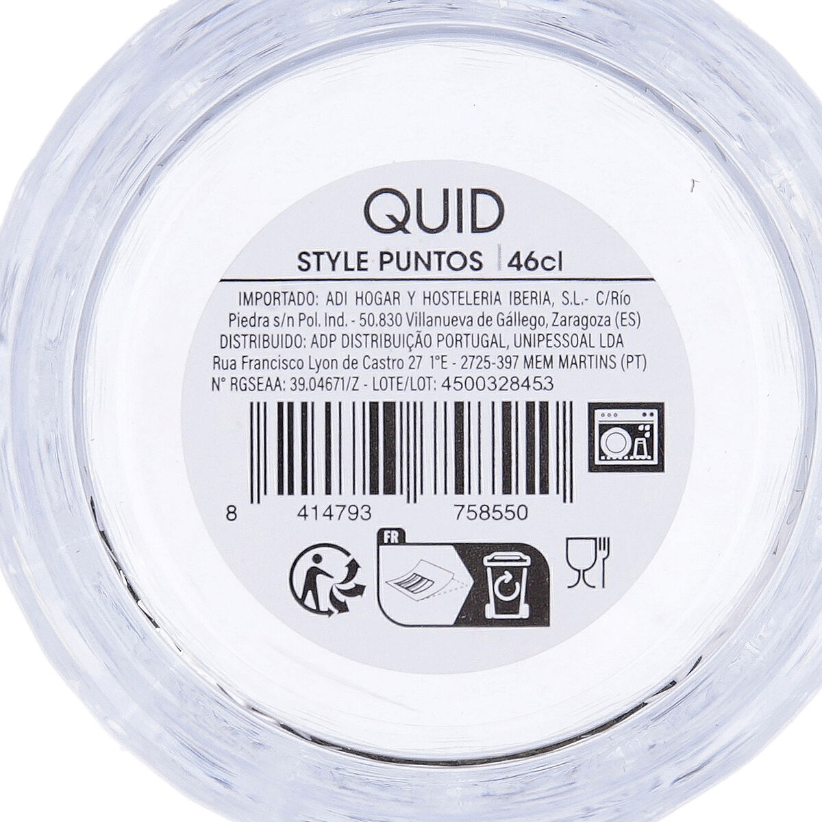 Glass Quid Style Transparent Glass 460 ml (6 Units)