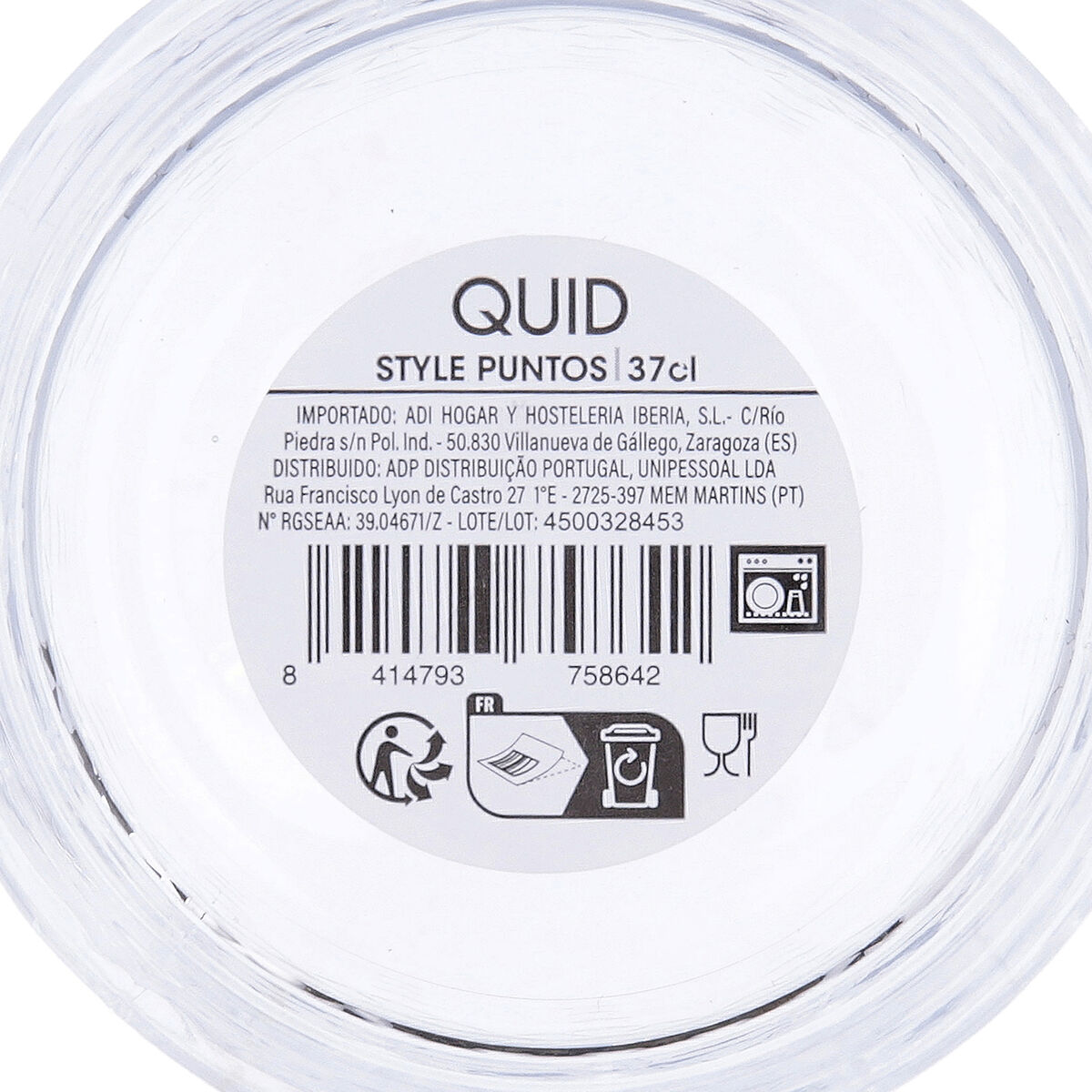 Glass Quid Style Transparent Glass 370 ml (6 Units)