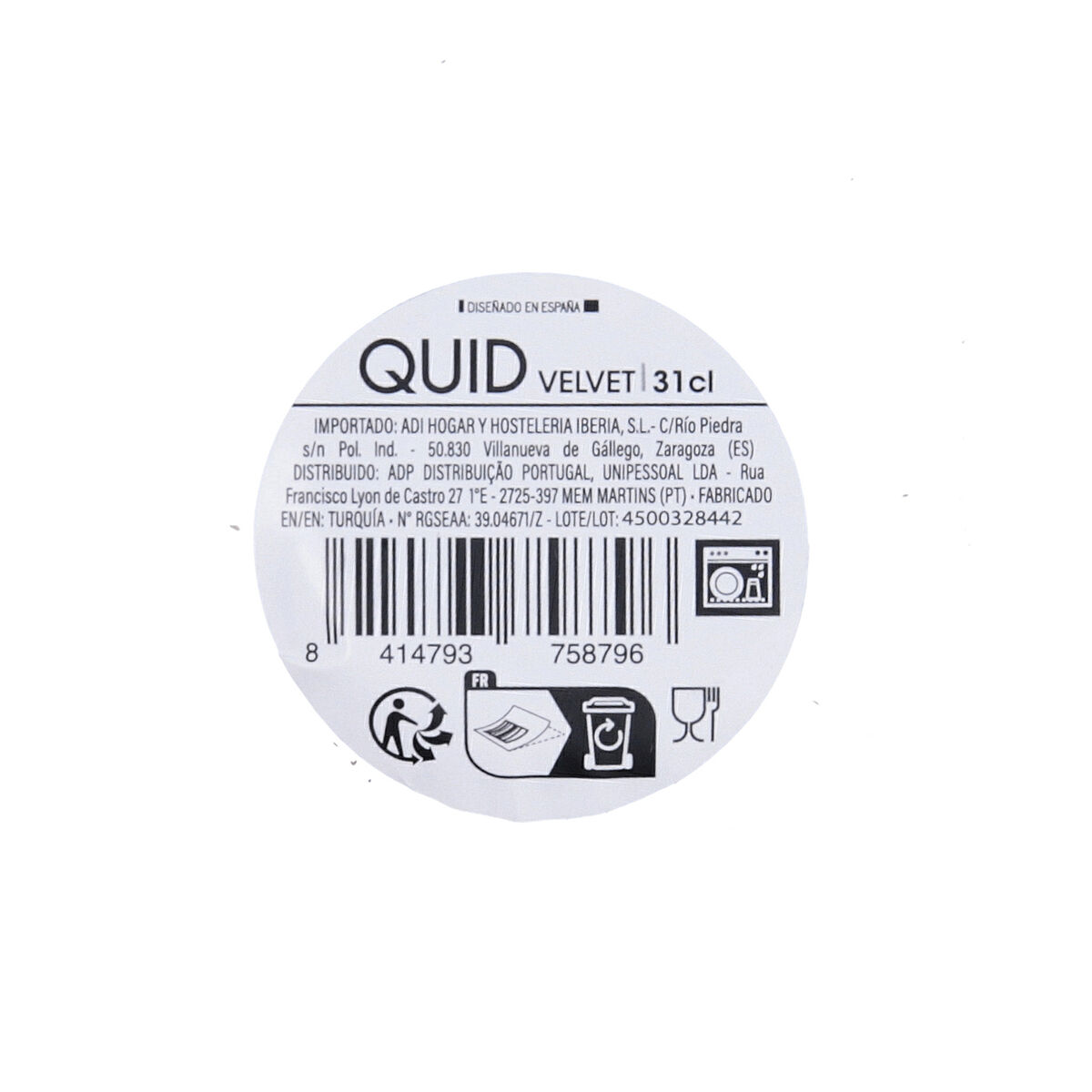Glass for water Quid Velvet Green Glass 310 ml (12 Units)